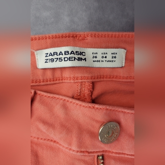 Bundle Only: ZARA Basic Denim Z1975 Orange Cotton Skinny Jeans Women's Size 4 - Picture 4 of 10